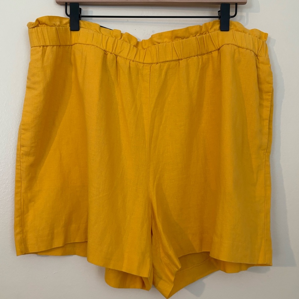 Banana Republic Factory Yellow Linen-Blend Shorts, Size XL, NEW